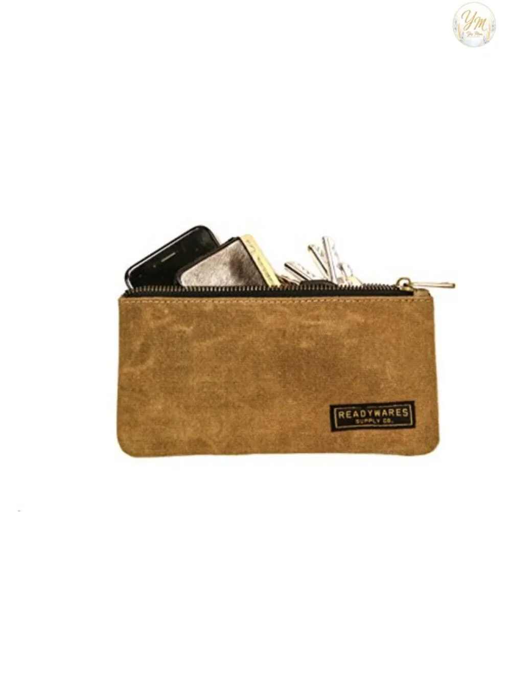 Set of 4 Waxed Canvas Pencil Pouches - Heavy Duty Zipper Bags for Organization